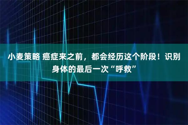 小麦策略 癌症来之前，都会经历这个阶段！识别身体的最后一次“呼救”