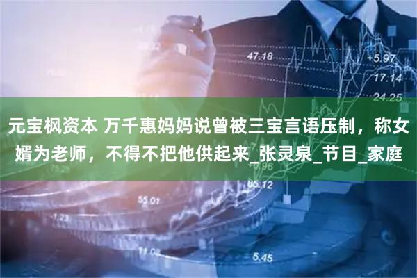 元宝枫资本 万千惠妈妈说曾被三宝言语压制，称女婿为老师，不得不把他供起来_张灵泉_节目_家庭
